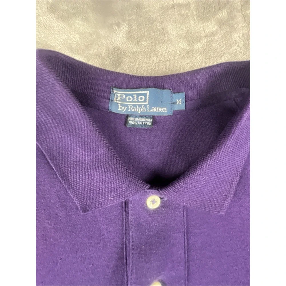 Polo Ralph Lauren Purple Cotton Short Sleeve Polo Shirt Mens Size Medium